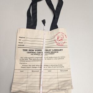 The New York Public Library Mini Canvas Tote Bag with Black Handles